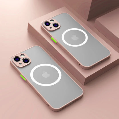 Luxe Matte Magnetische MagSafe Hoes voor Draadloos Opladen voor iPhone 16 15 14 Pro Max Plus.