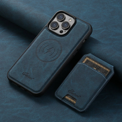 Telefoonhoes van leer met Kaarthouder en Magnetische Pocket.