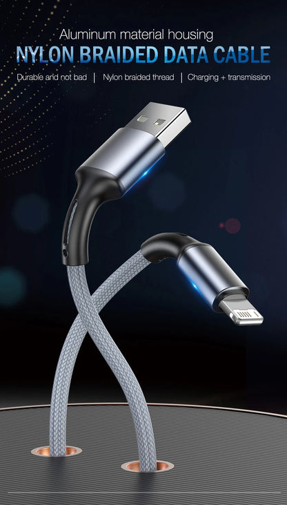 Snelle oplaad USB-kabel voor iPhone 11, 12, 13, 14 Pro, X Max, 6s, 7, 8 Plus en Apple iPad