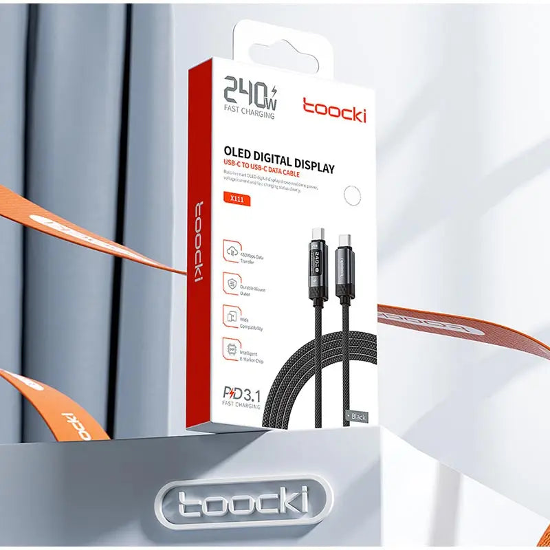 USB-C Kabel 240W met PD & E‑Marker – Razendsnel Snelladen iPhone, Samsung, MacBook