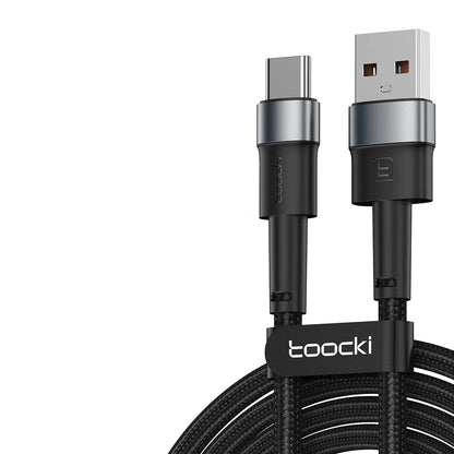 3A USB Type C-kabel voor snel opladen, Type C Zwart