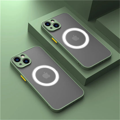 Luxe Matte Magnetische MagSafe Hoes voor Draadloos Opladen voor iPhone 16 15 14 Pro Max Plus.