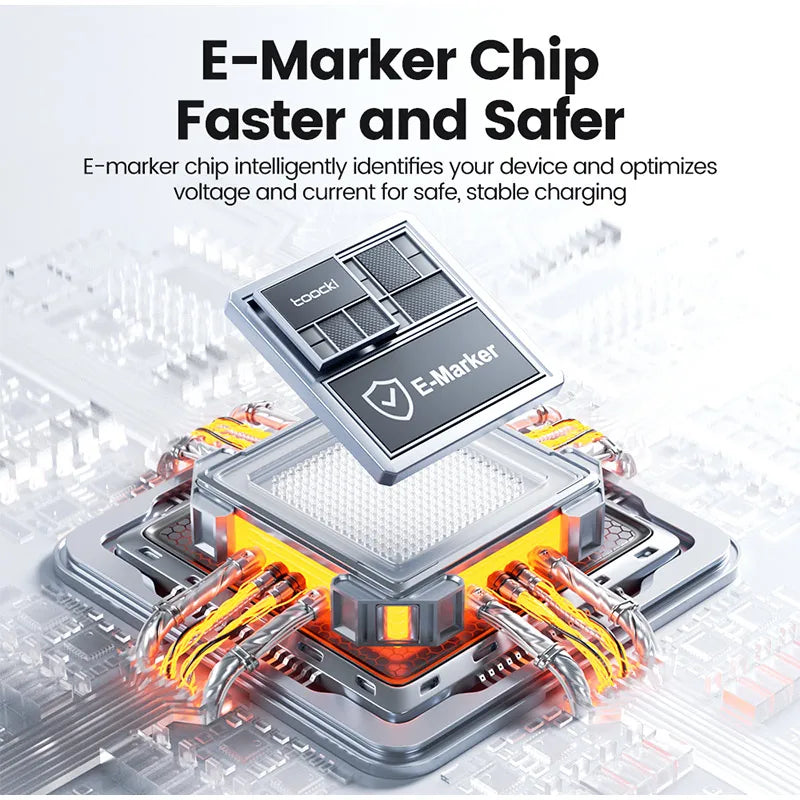 USB-C Kabel 240W met PD & E‑Marker – Razendsnel Snelladen iPhone, Samsung, MacBook