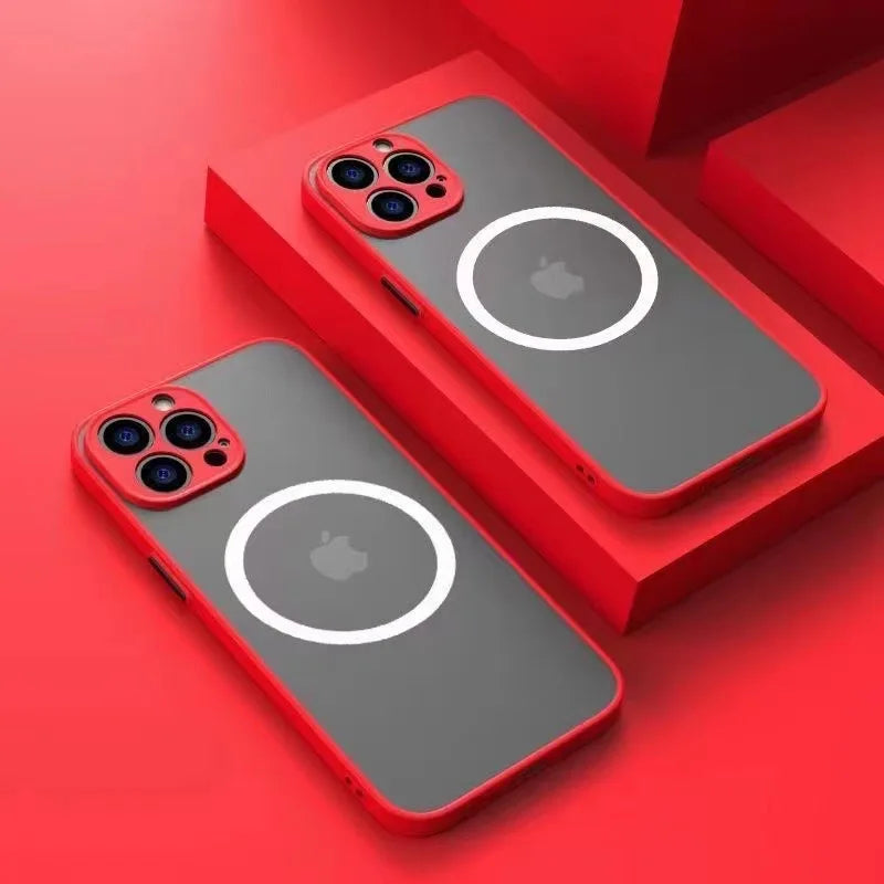 Luxe Matte Magnetische MagSafe Hoes voor Draadloos Opladen voor iPhone 16 15 14 Pro Max Plus.