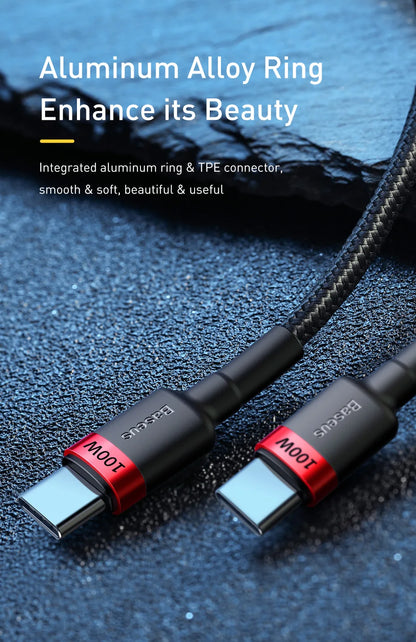 USB Type C naar USB C Kabel voor iPhone 16, 15 - 100W/5A PD Snellader Kabel