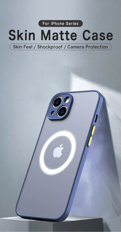 Luxe Matte Magnetische MagSafe Hoes voor Draadloos Opladen voor iPhone 16 15 14 Pro Max Plus.