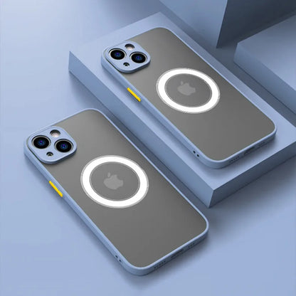 Luxe Matte Magnetische MagSafe Hoes voor Draadloos Opladen voor iPhone 16 15 14 Pro Max Plus.
