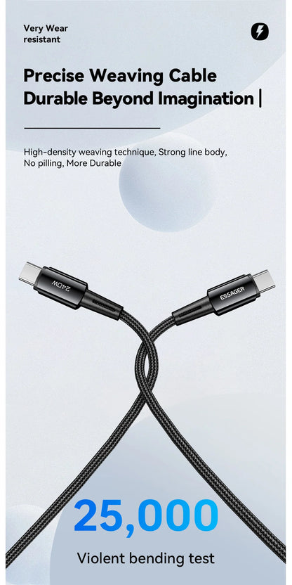 240W Super Fast Charging Kabel Type C naar Type C