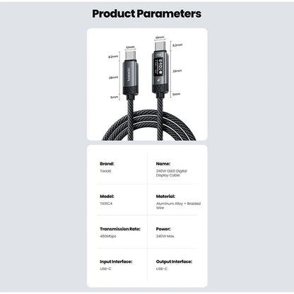 USB-C Kabel 240W met PD & E‑Marker – Razendsnel Snelladen iPhone, Samsung, MacBook