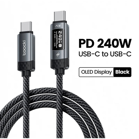 USB-C Kabel 240W met PD & E‑Marker – Razendsnel Snelladen iPhone, Samsung, MacBook