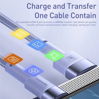 3A USB Type C-kabel voor snel opladen, Type C snelle data overdracht