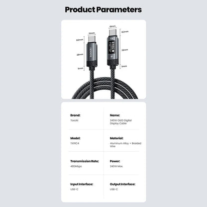 USB-C Kabel 240W met PD & E‑Marker – Razendsnel Snelladen iPhone, Samsung, MacBook
