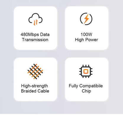 100W Magnetic Type-C Kabel