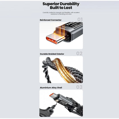 USB-C Kabel 240W met PD & E‑Marker – Razendsnel Snelladen iPhone, Samsung, MacBook