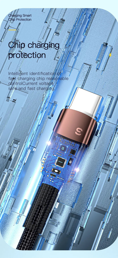 7A USB Type-C Kabel, Brown 7A 100W A To C bruin speciale chip.