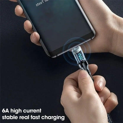 120W Snellader kabel Type C naar USB-C met digitale weergave