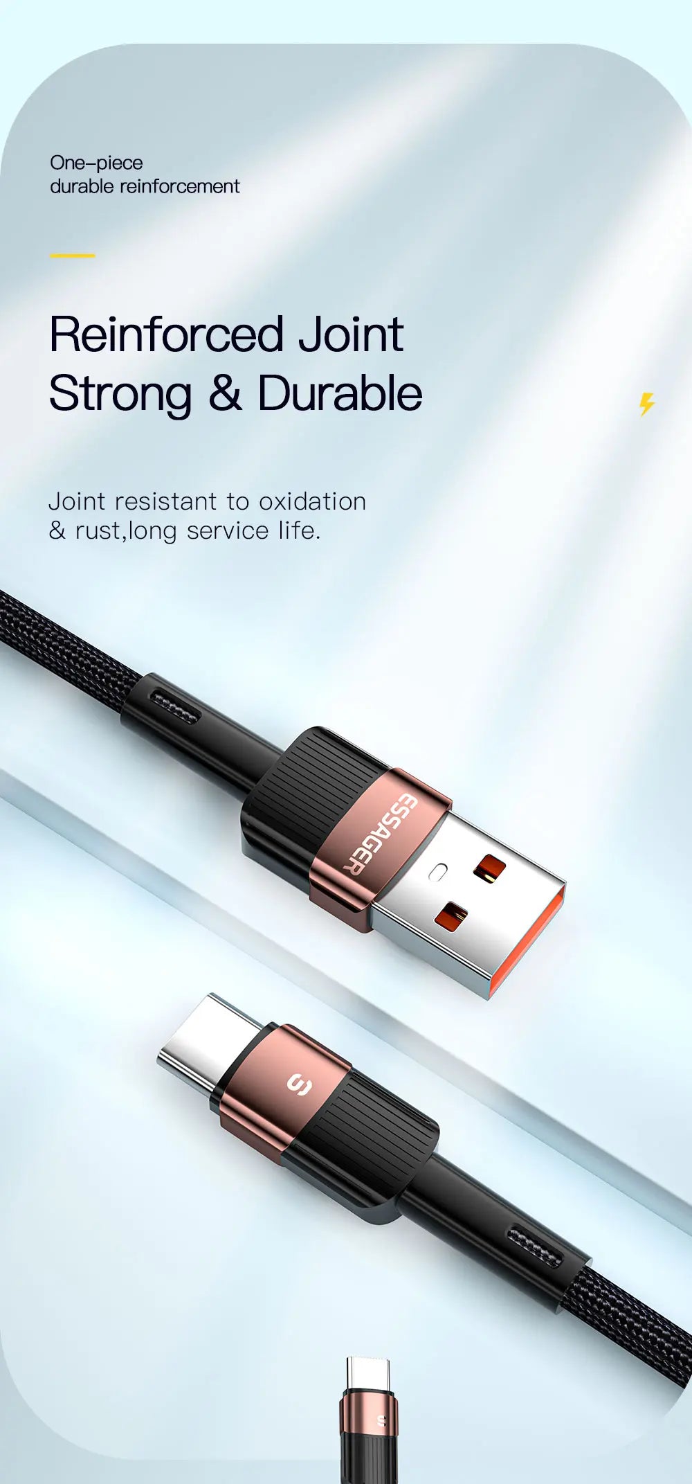 7A USB Type-C Kabel, Brown 7A 100W A To C bruin snelle data kabel