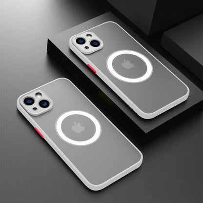 Luxe Matte Magnetische MagSafe Hoes voor Draadloos Opladen voor iPhone 16 15 14 Pro Max Plus.