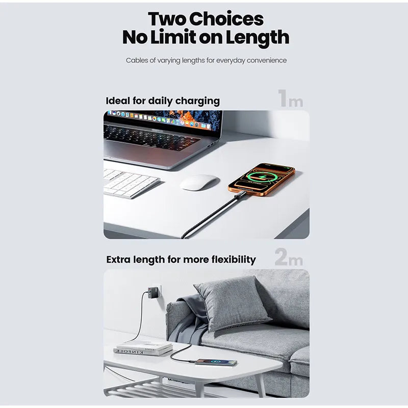 USB-C Kabel 240W met PD & E‑Marker – Razendsnel Snelladen iPhone, Samsung, MacBook