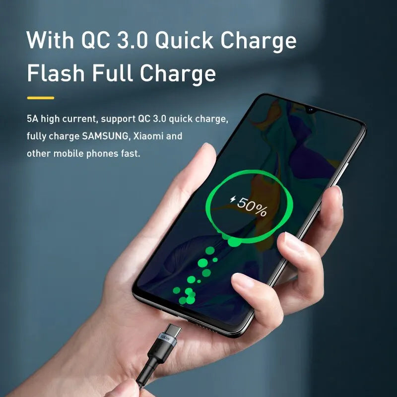USB Type C naar USB C Kabel voor iPhone 16, 15 - 100W/5A PD Snellader Kabel