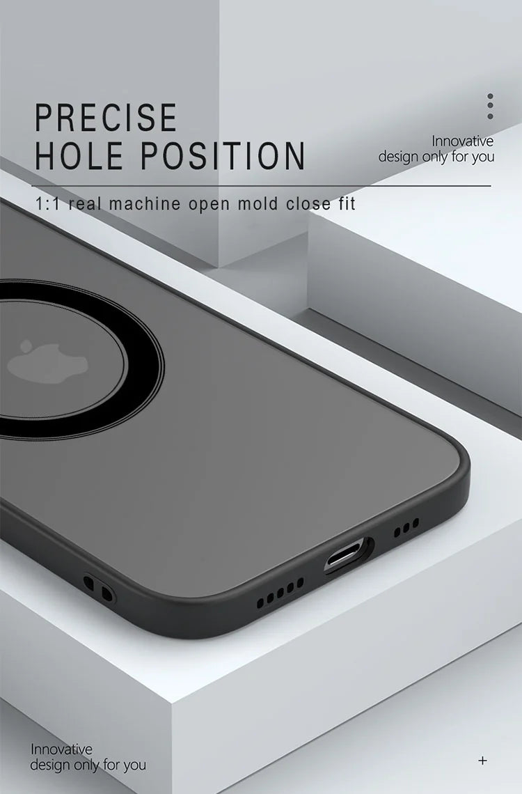 Luxe Matte Magnetische MagSafe Hoes voor Draadloos Opladen voor iPhone 16 15 14 Pro Max Plus.