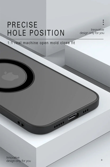 Luxe Matte Magnetische MagSafe Hoes voor Draadloos Opladen voor iPhone 16 15 14 Pro Max Plus.