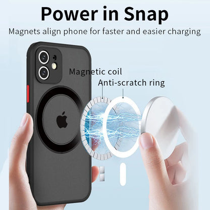 Luxe Matte Magnetische MagSafe Hoes voor Draadloos Opladen voor iPhone 16 15 14 Pro Max Plus.