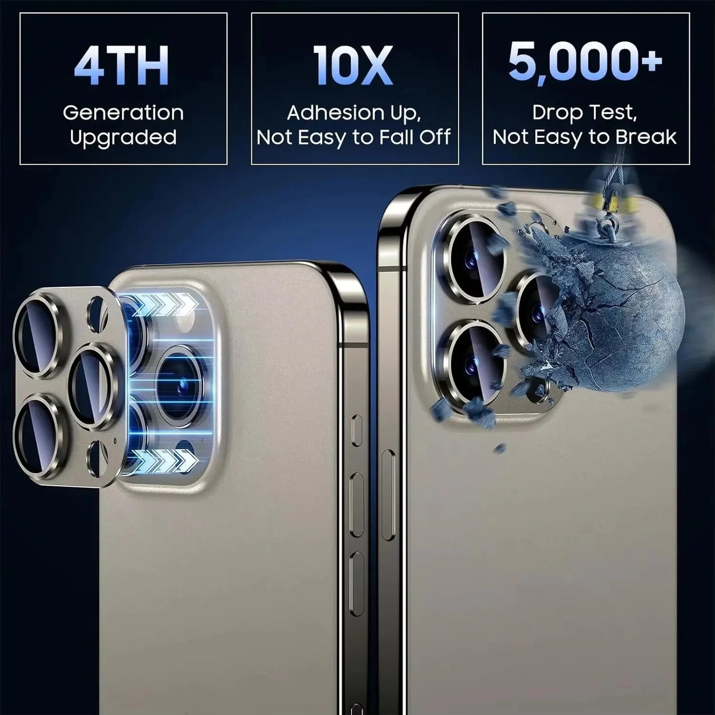 3 Stuks Metalen Camera Lens Bescherming voor iPhone 14, 15, 16 Pro / Pro Max / Plus