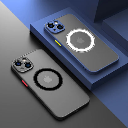 Luxe Matte Magnetische MagSafe Hoes voor Draadloos Opladen voor iPhone 16 15 14 Pro Max Plus.