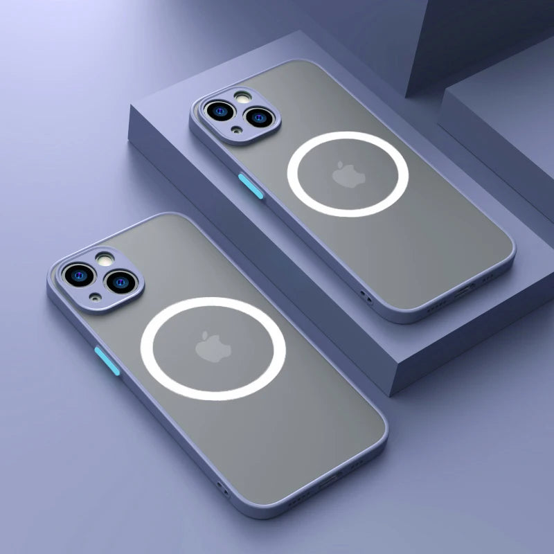 Luxe Matte Magnetische MagSafe Hoes voor Draadloos Opladen voor iPhone 16 15 14 Pro Max Plus.