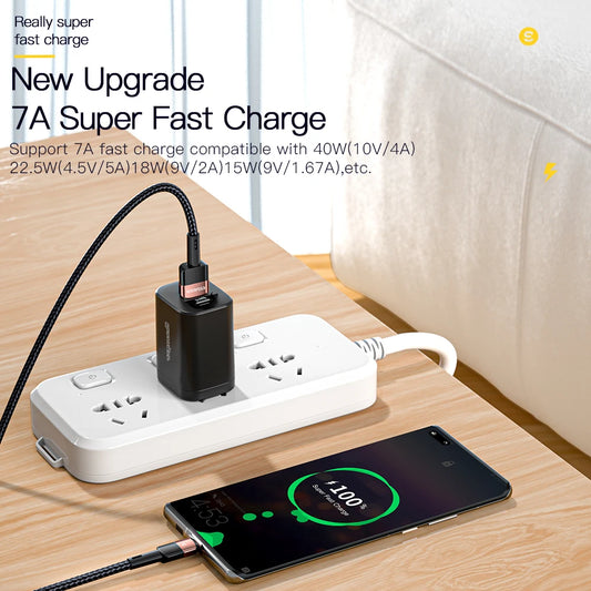 7A USB Type-C Kabel, Brown 7A 100W A To C
