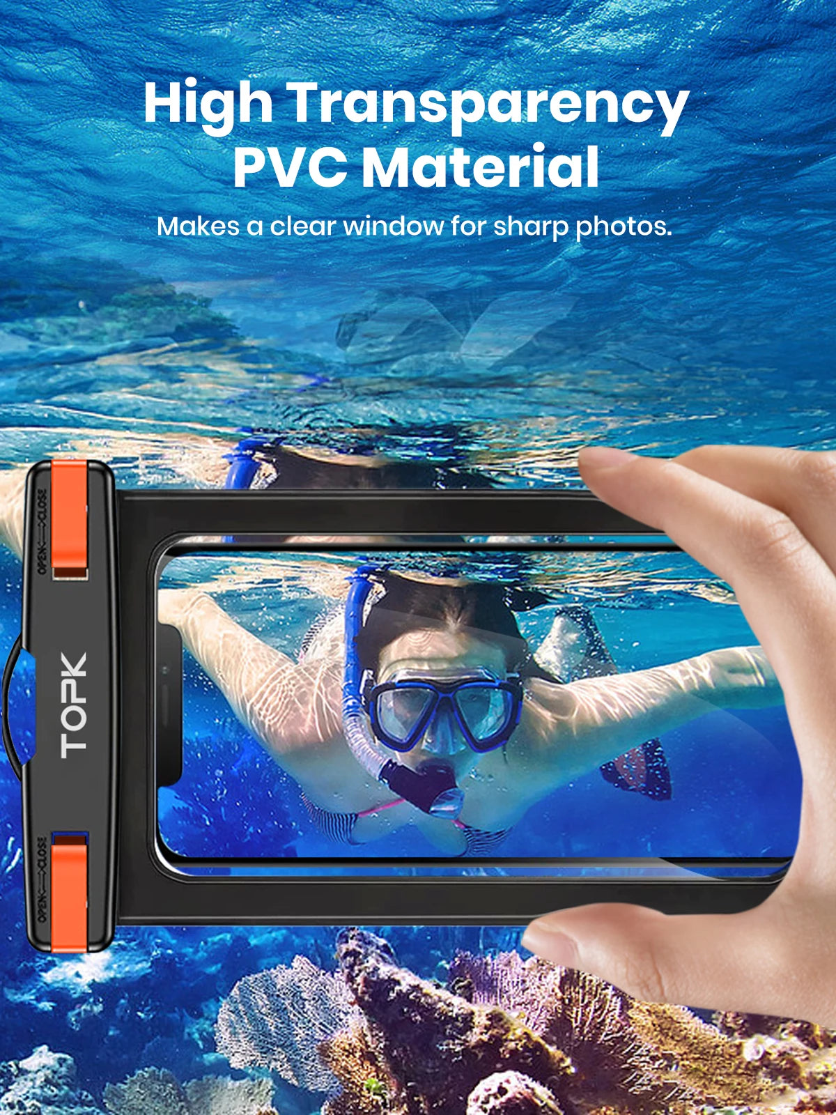 Universele Waterdichte Telefoonhoes IPX8 – 215x115 mm, tot 30m diep