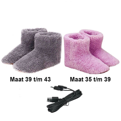 Verwarmde Sloffen met USB-Kabel 