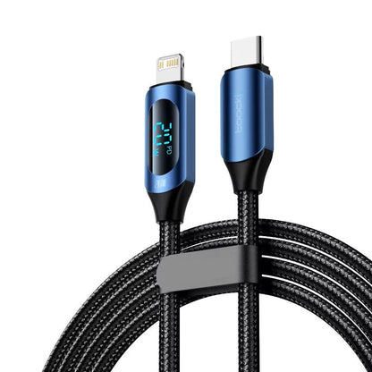 USB-2,4A displaykabel voor iPhone 14, 13, 12 Pro Max, XS, X, 8 Plus blauw