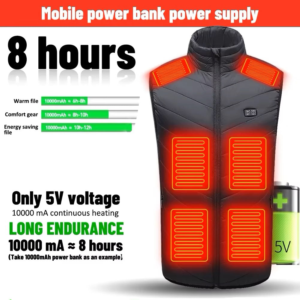 Verwarmde Bodywarmer USB 15 Verwarmingselementen