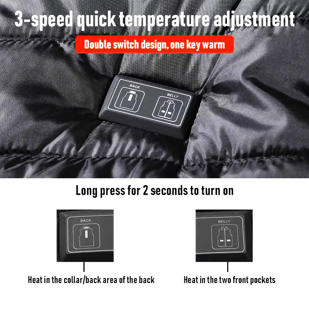 Verwarmde Bodywarmer USB 15 Verwarmingselementen
