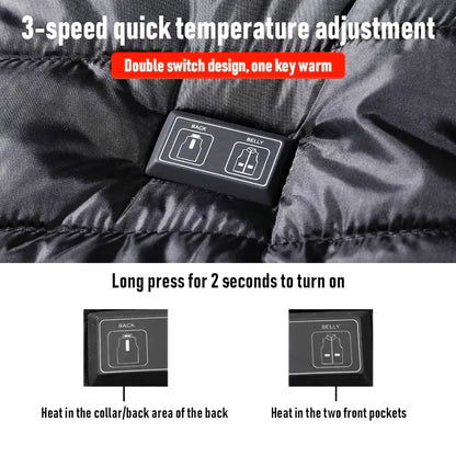 Verwarmde Bodywarmer USB 15 Verwarmingselementen