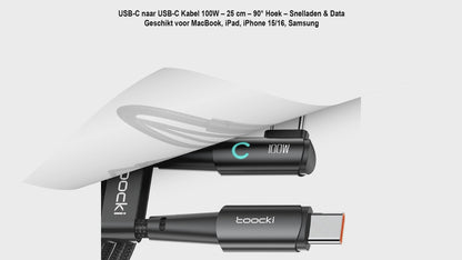 USB-C naar USB-C Kabel 100W – 25 cm_Video